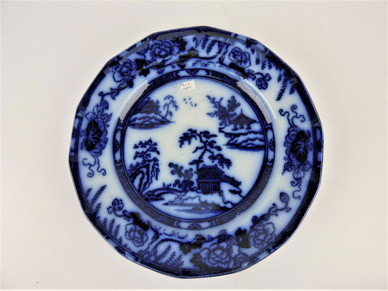 Flow blue "Hong Kong" 10 1/4" plate (1 of 1)