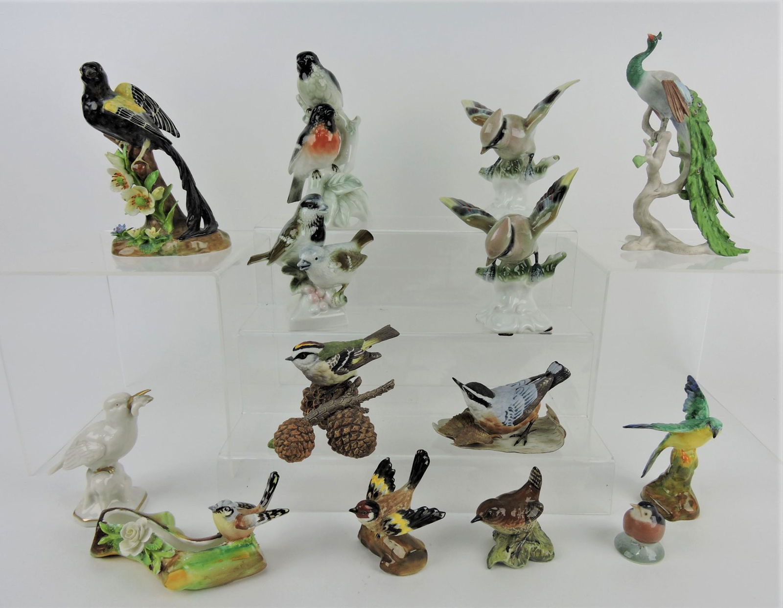 Porcelain lot of 14 bird figures; Lenox, (1 of 1)