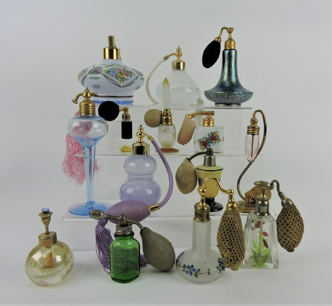 Perfume bottle lot of 14, some signed (1 of 1)