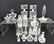 Lot of 18 clear glass perfume bottles,