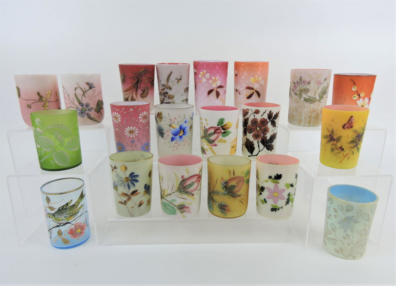 Enameled glass lot of 20 water tumblers (1 of 1)