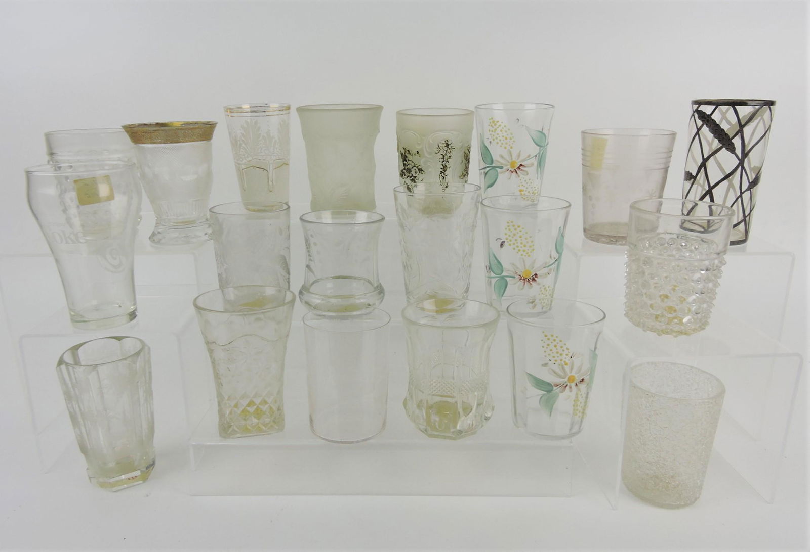 Pattern glass lot of 20 water tumblers (1 of 1)