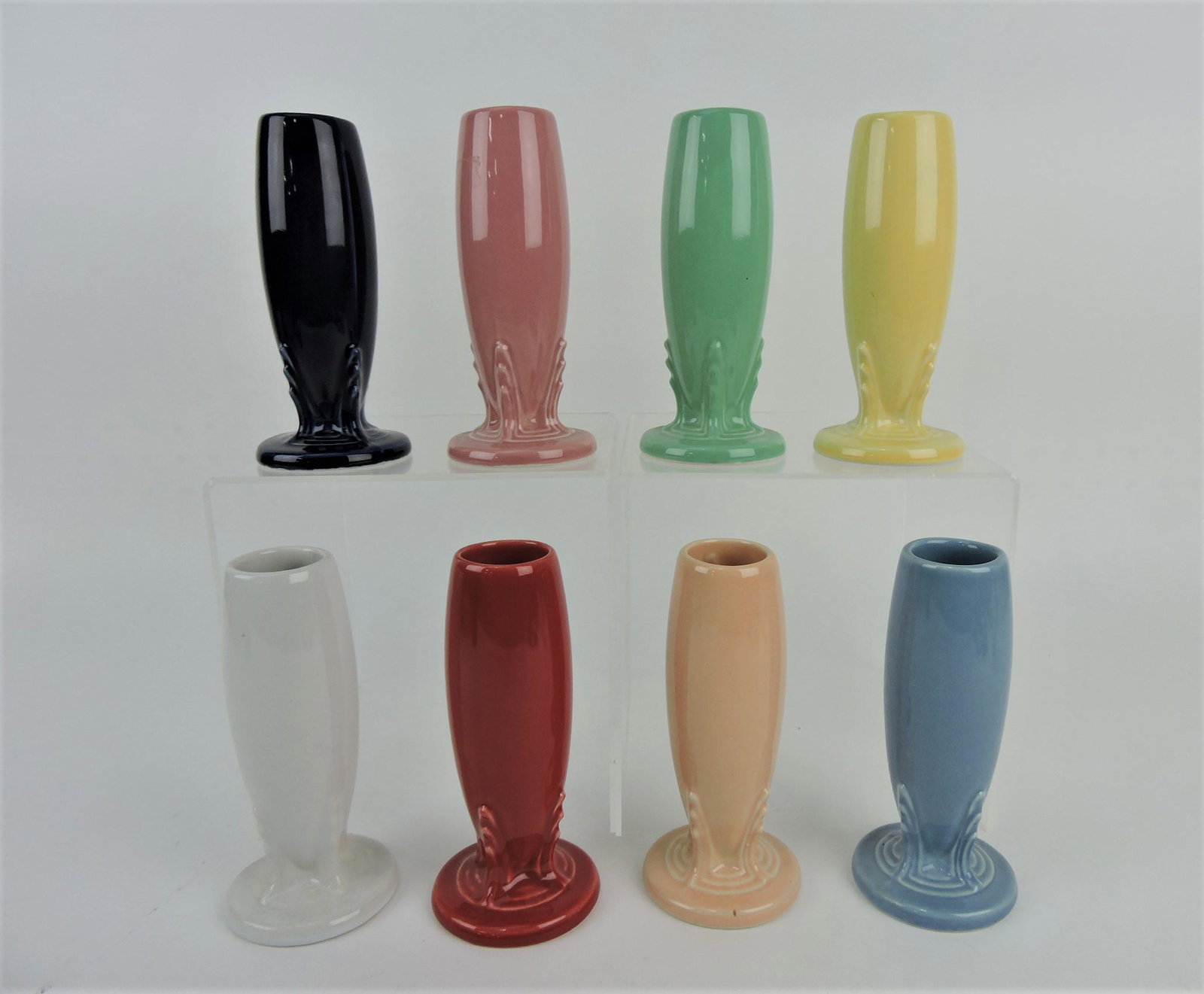 Fiesta Post 86 lot of 8 bud vases: .
