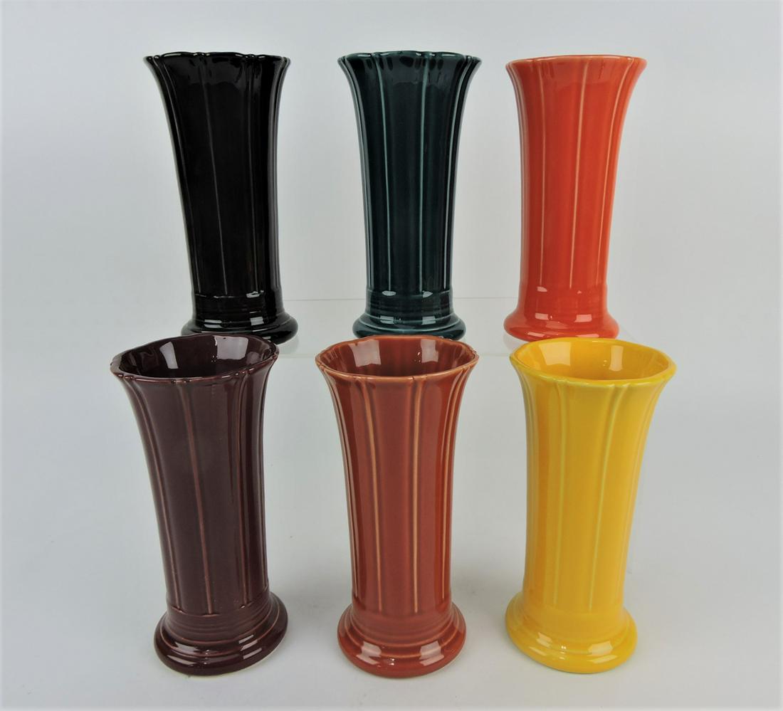 Fiesta Post 86 lot of 6 - 8" flower: vases