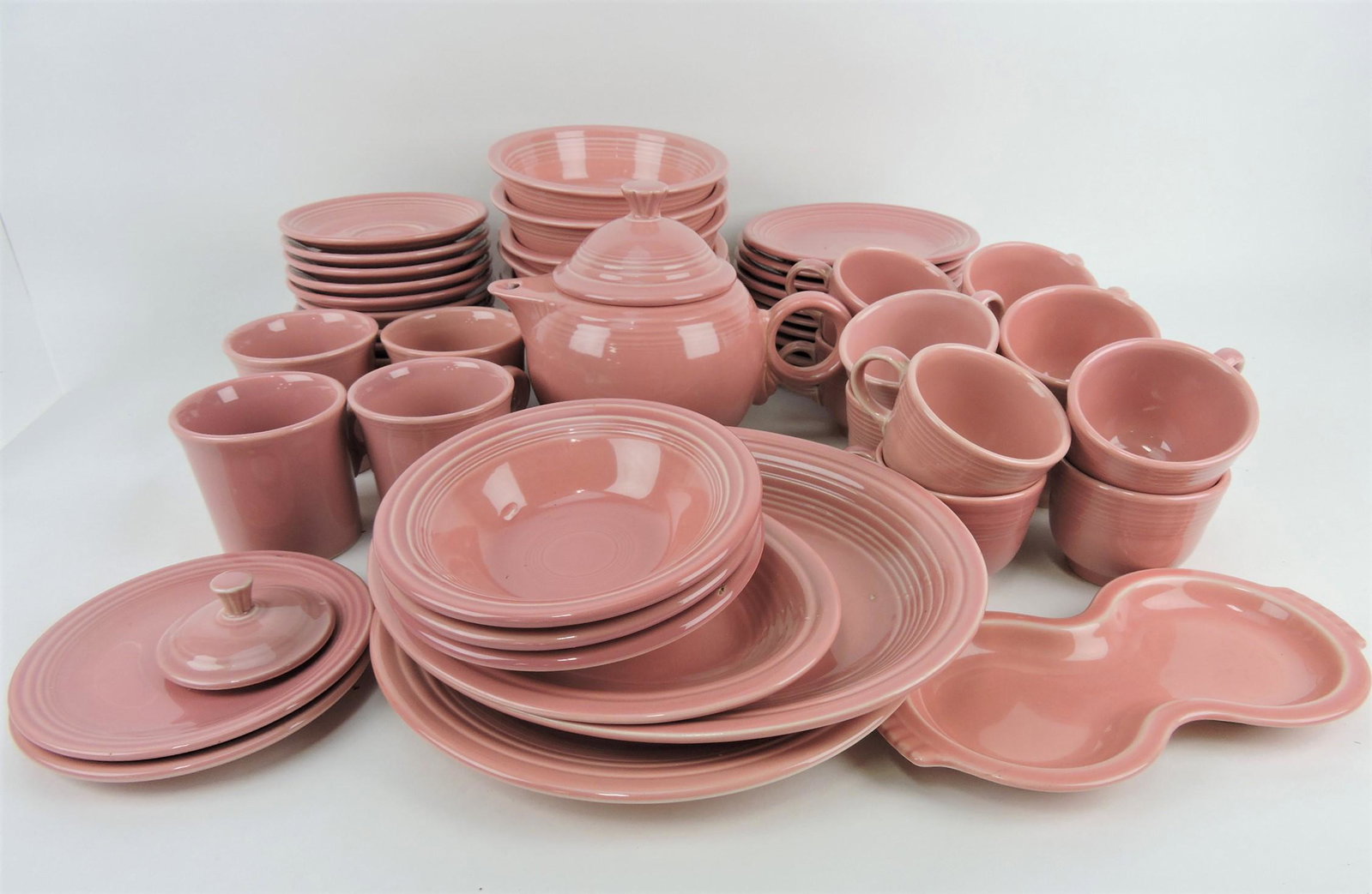 Fiesta Post 86 lot of 55 rose pieces: .