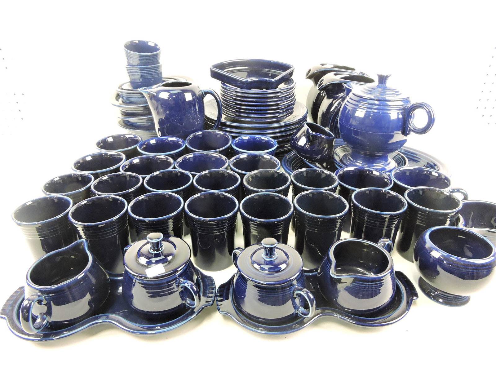 Fiesta Post 86 lot of 61 cobalt pieces: .