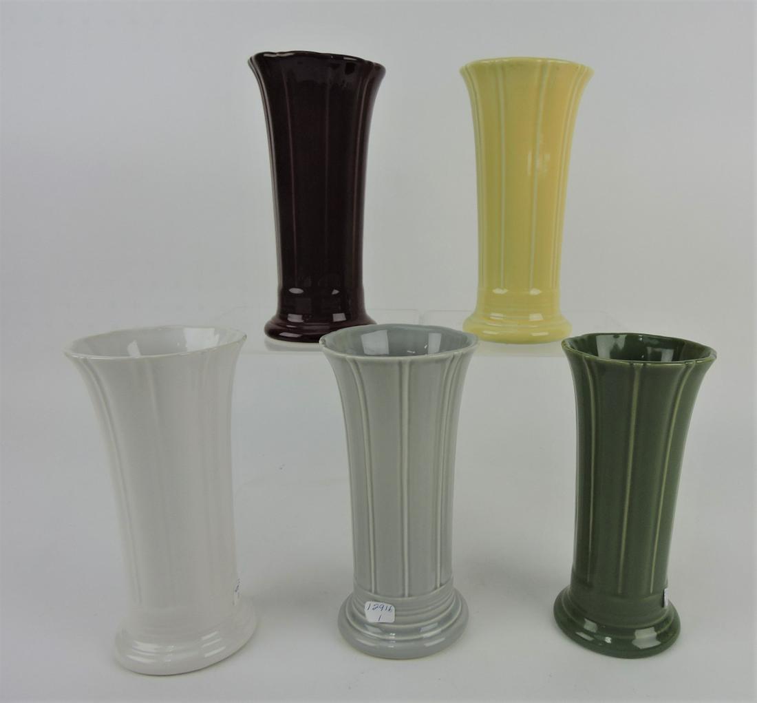 Fiesta Post 86 lot of 5 - 8" vases: .