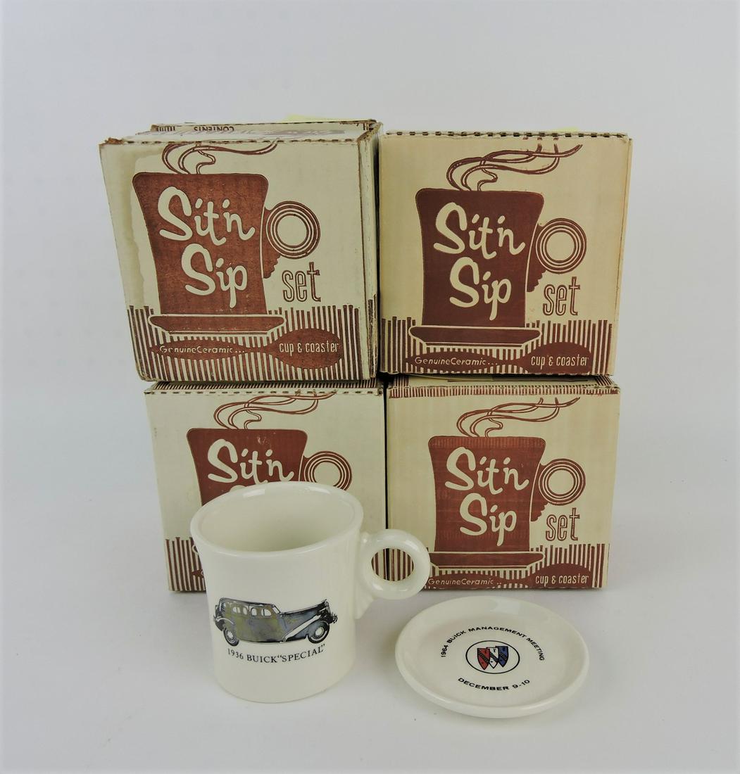 Fiesta "Sit N Sip" lot of 4 Buick mugs: with boxes
