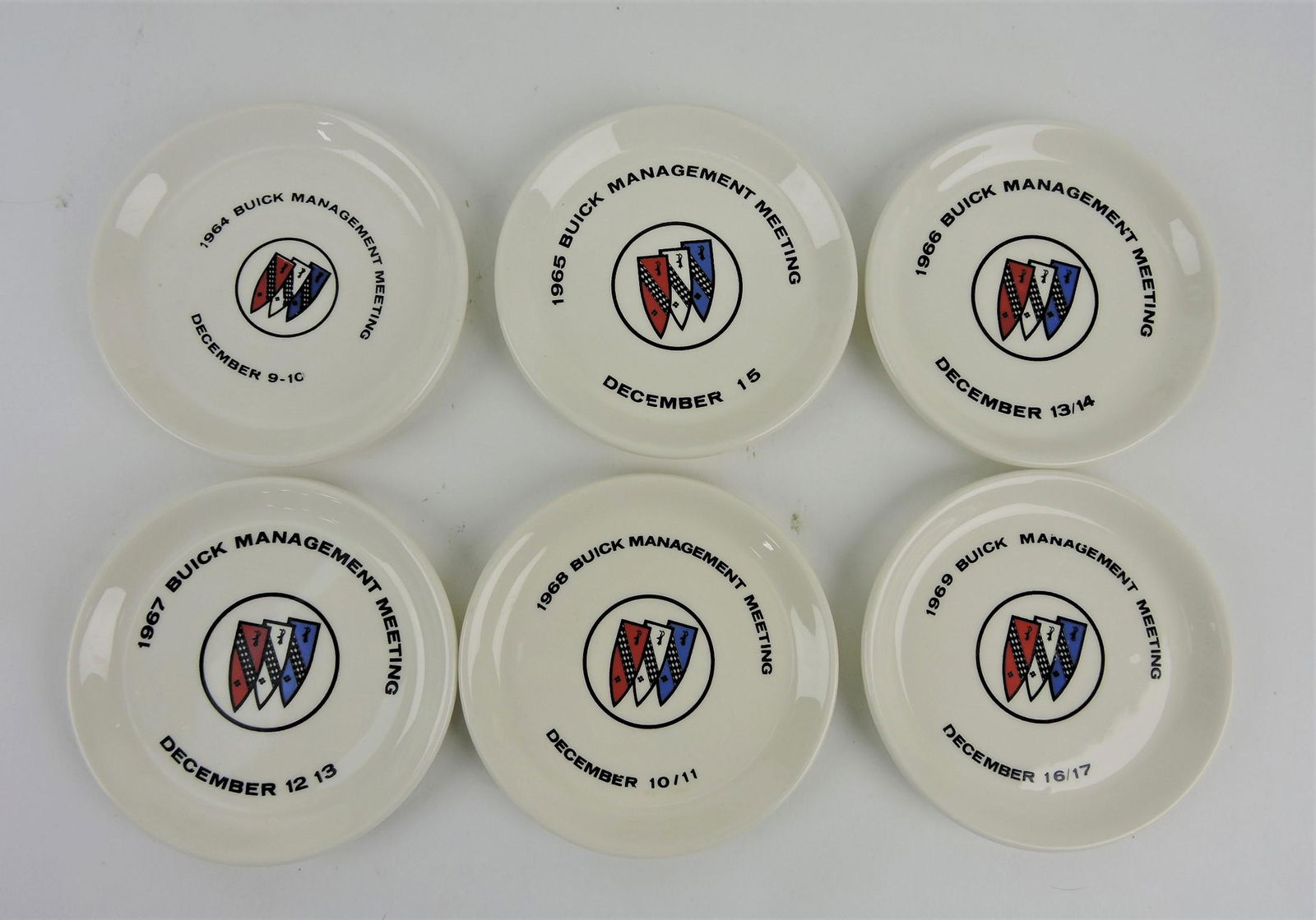 Fiesta set of 6 Buick Management: coasters, 1964-69