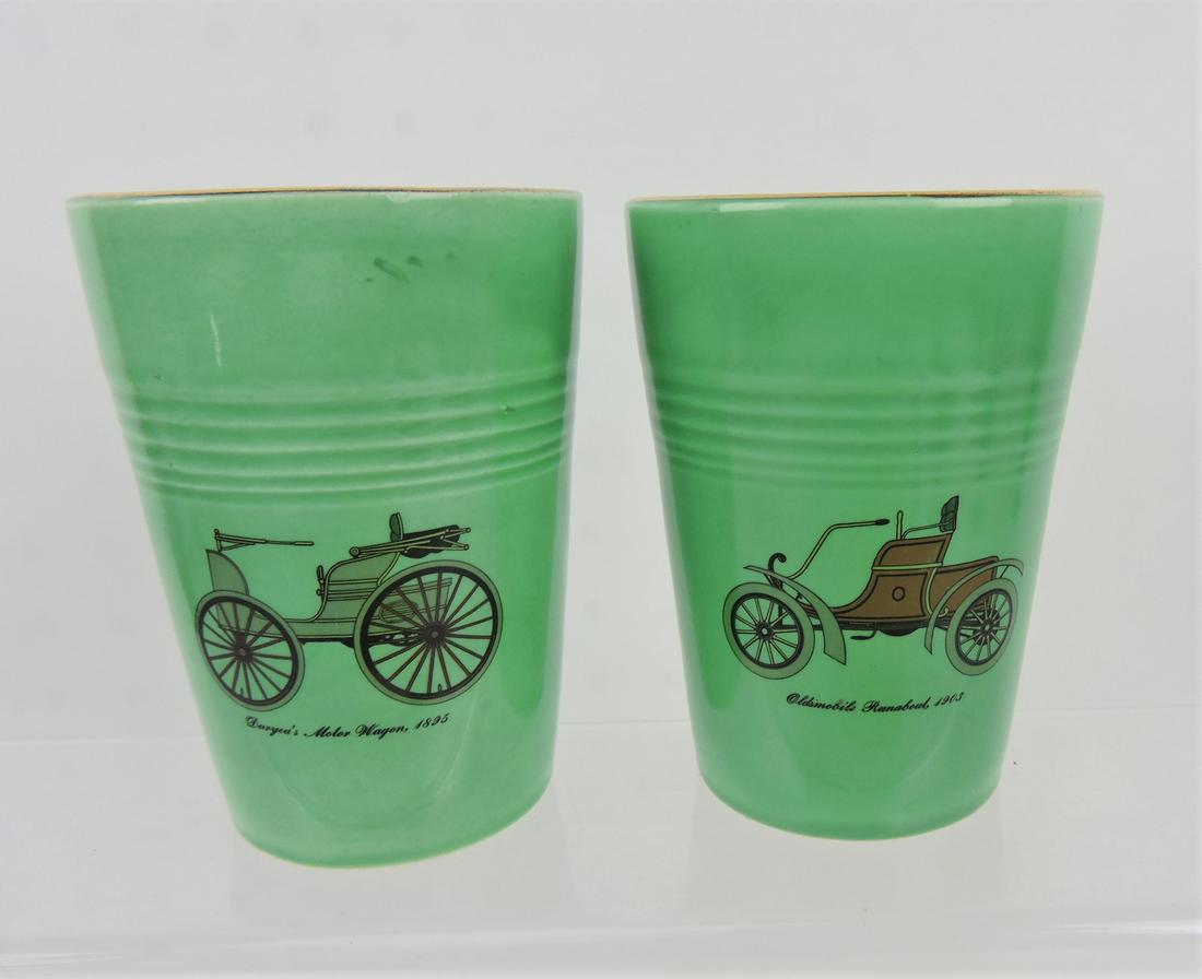 Fiesta Harlequin lot of 2 green Buick: water tumblers