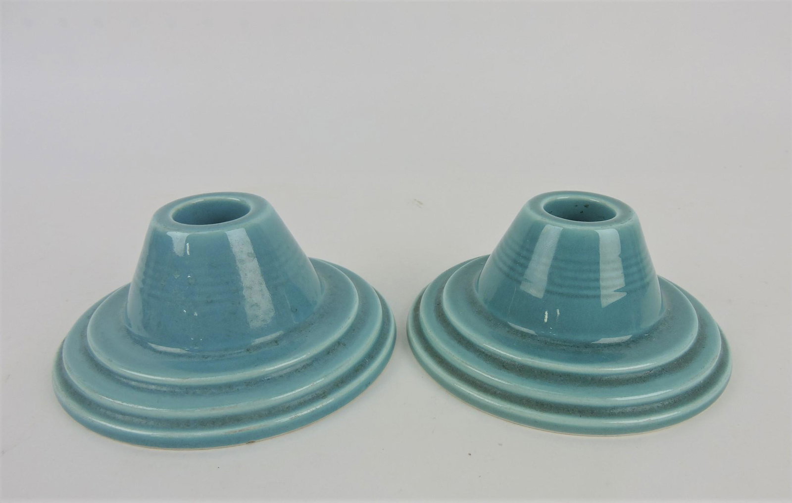 Fiesta Harlequin pair of candle holders, (1 of 1)