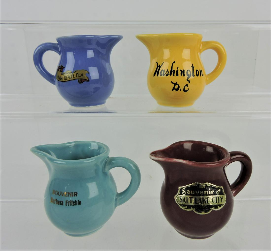Fiesta Harlequin lot of 4 souvenir: individual creamers, 2 from Becky Turner Collection
