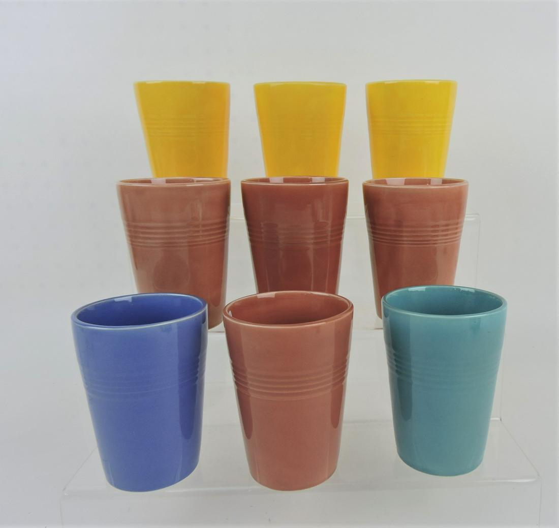 Fiesta Harlequin lot of 9 water: tumblers