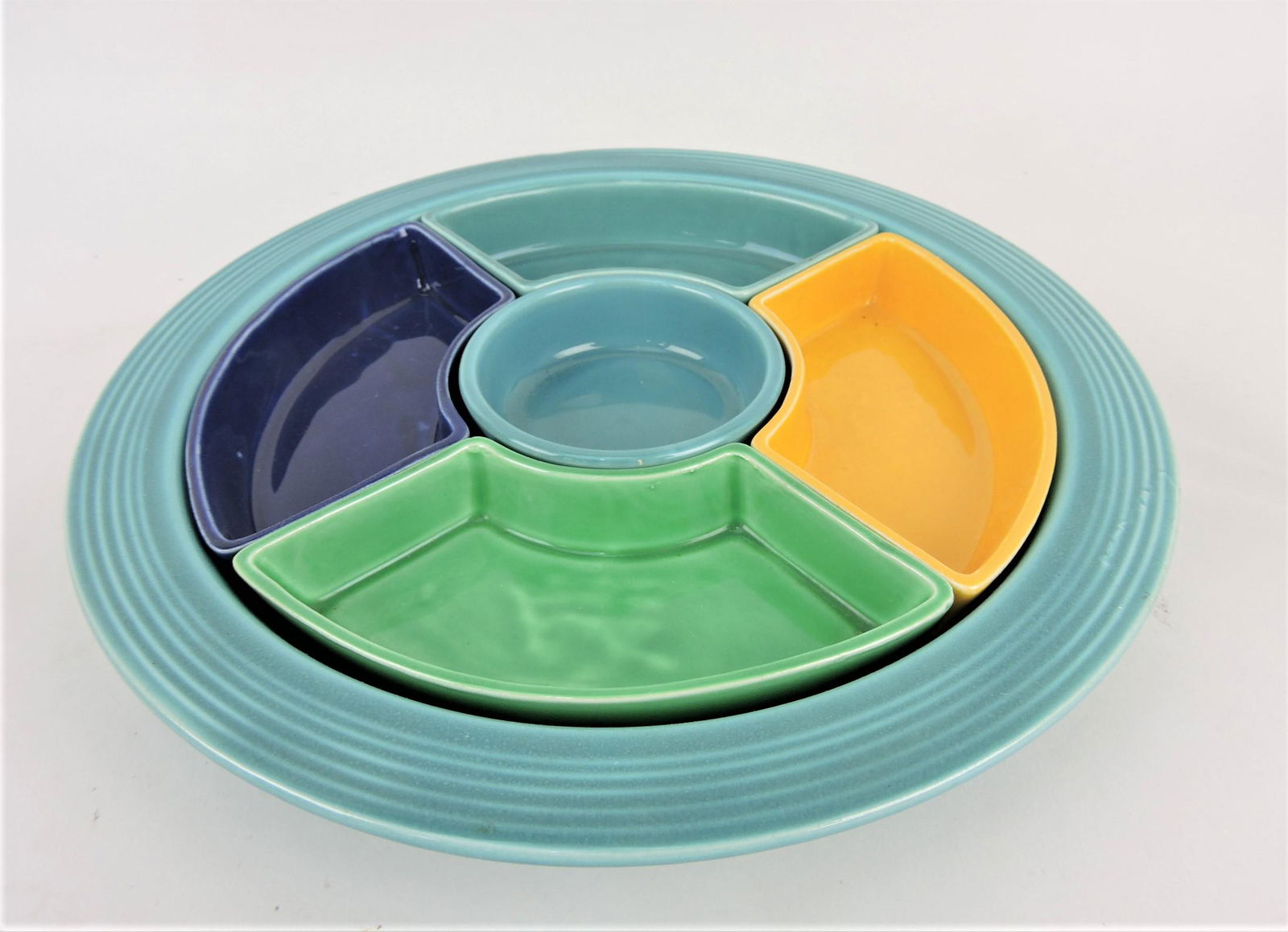 Fiesta relish tray, turquoise tray, (1 of 1)
