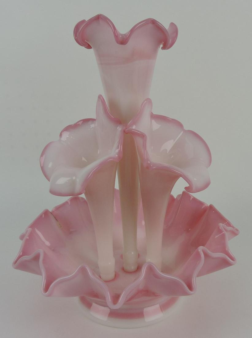 Fenton Rosalene 4 horn epergne, 13": .