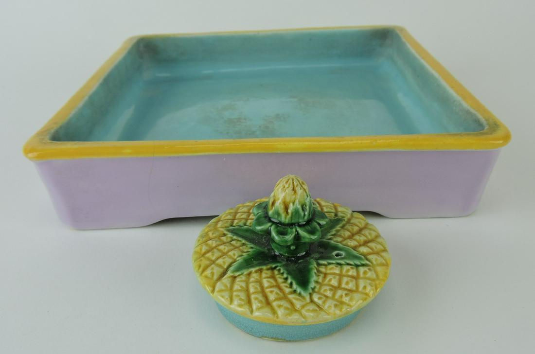 George Jones majolica pink square (1 of 1)