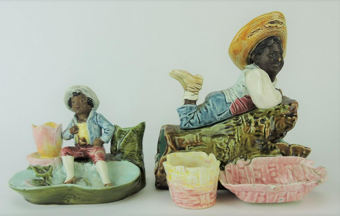 Majolica lot of 2 Blackamoor match (1 of 1)