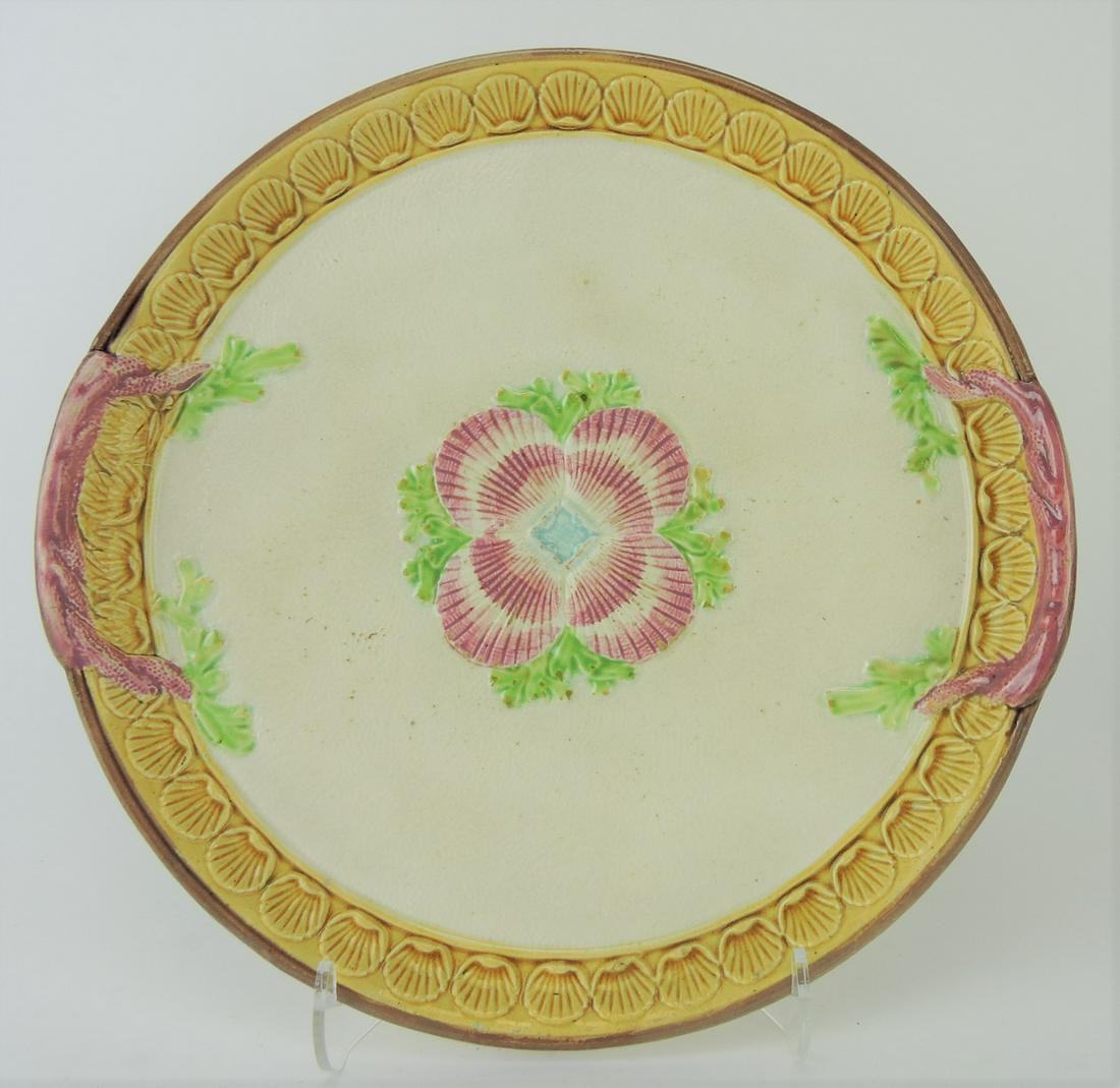 Majolica tea set tray, 11", shells (1 of 1)