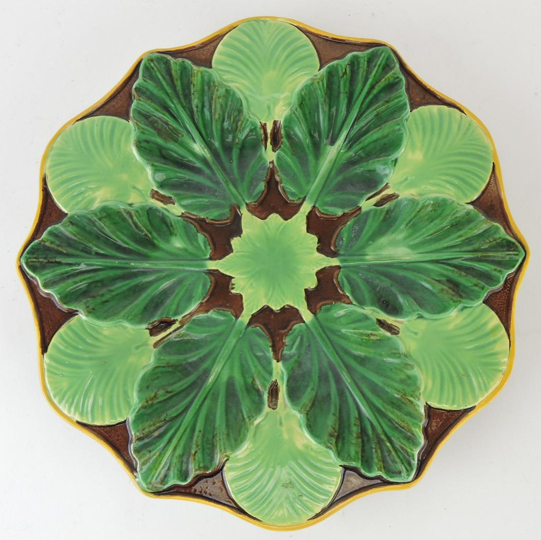 George Jones majolica 12" leaf tray (1 of 1)