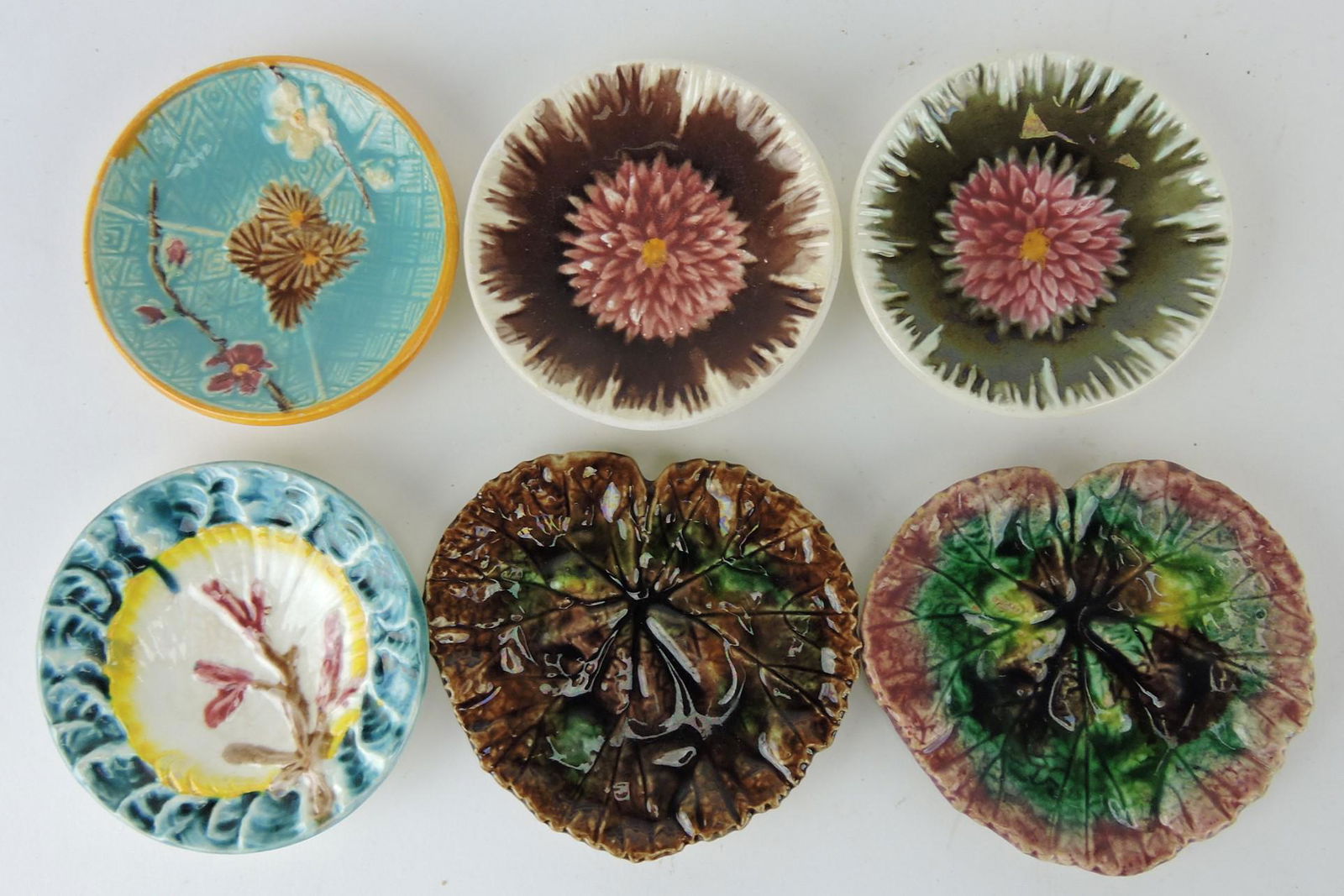 Majolica lot of 6 butterpats including (1 of 1)