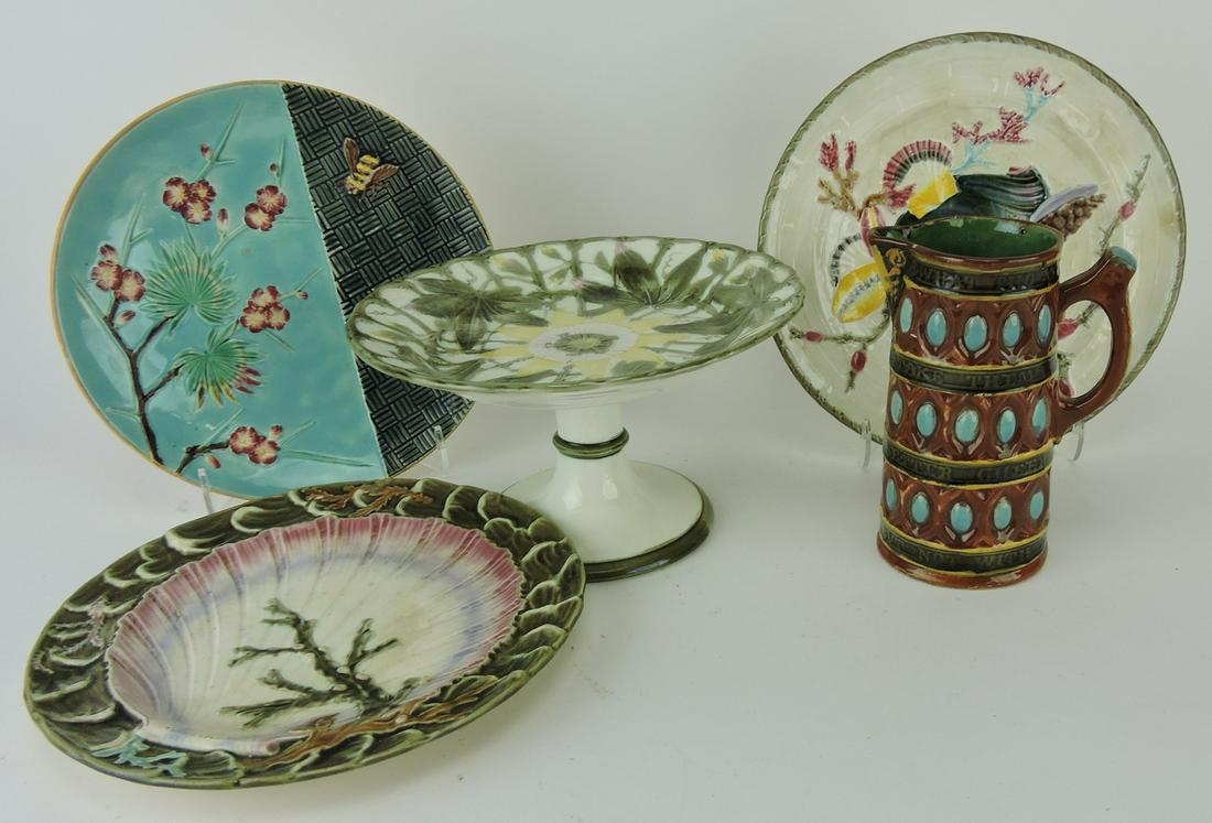 Wedgwood majolica lot of 5 pieces; (1 of 1)