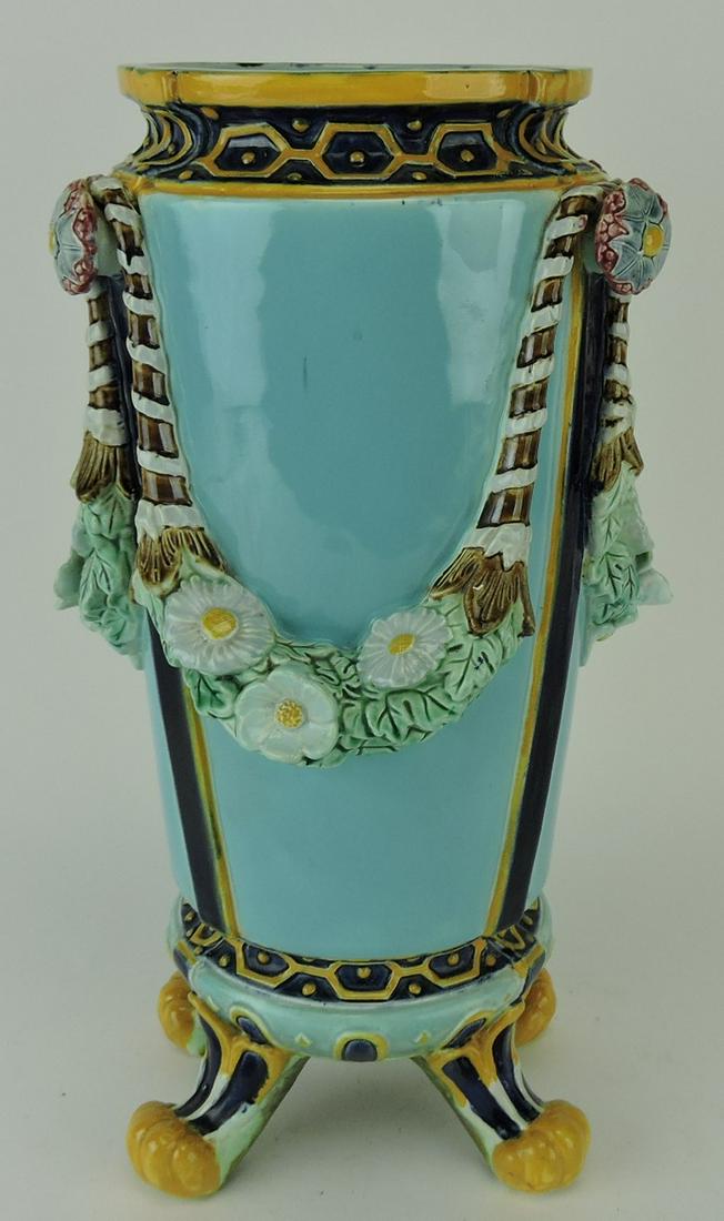 Holdcroft majolica turquoise vase, (1 of 1)