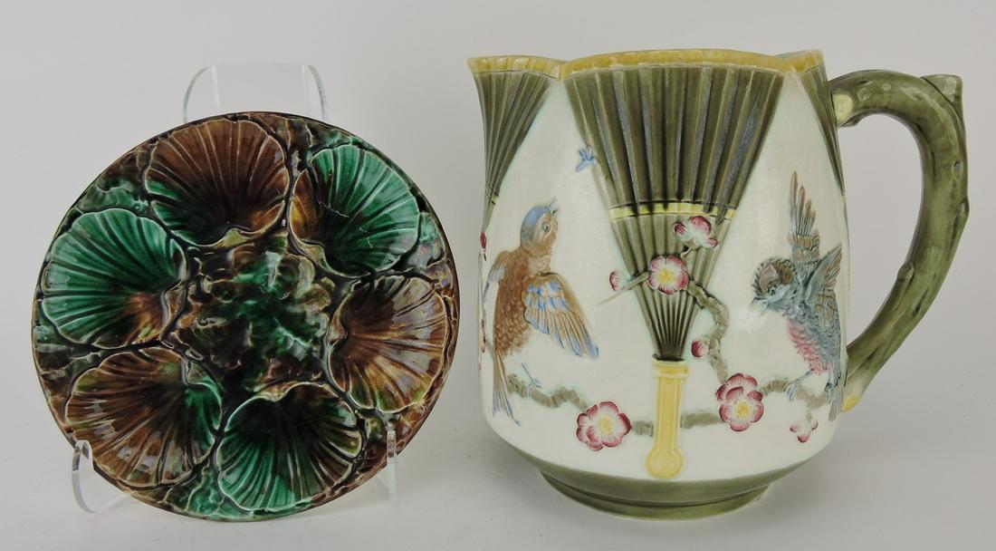 Wedgwood majolica bird and fan (1 of 1)