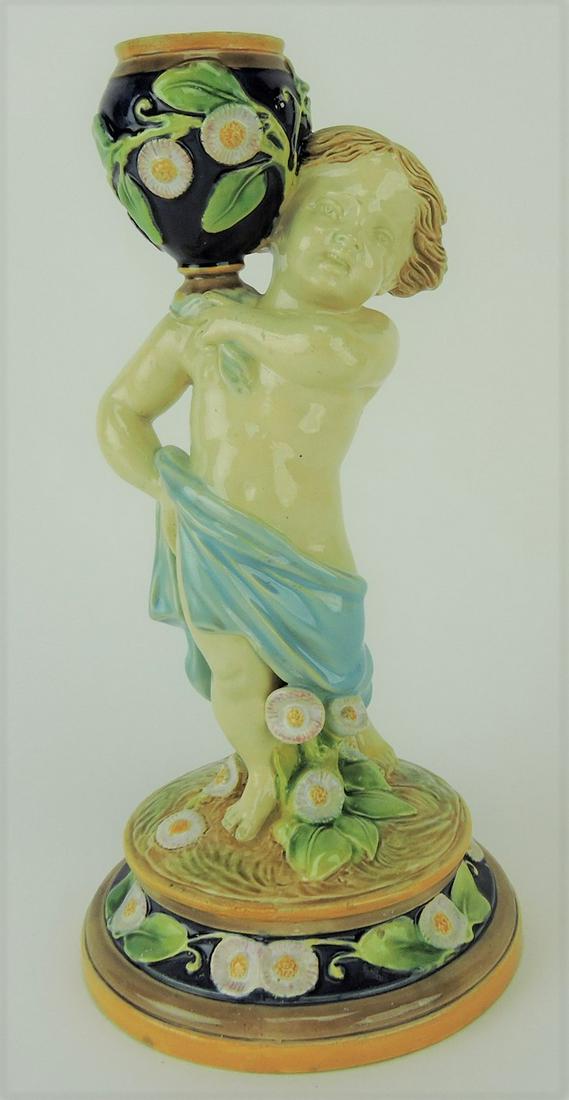 George Jones majolica putti compote (1 of 1)