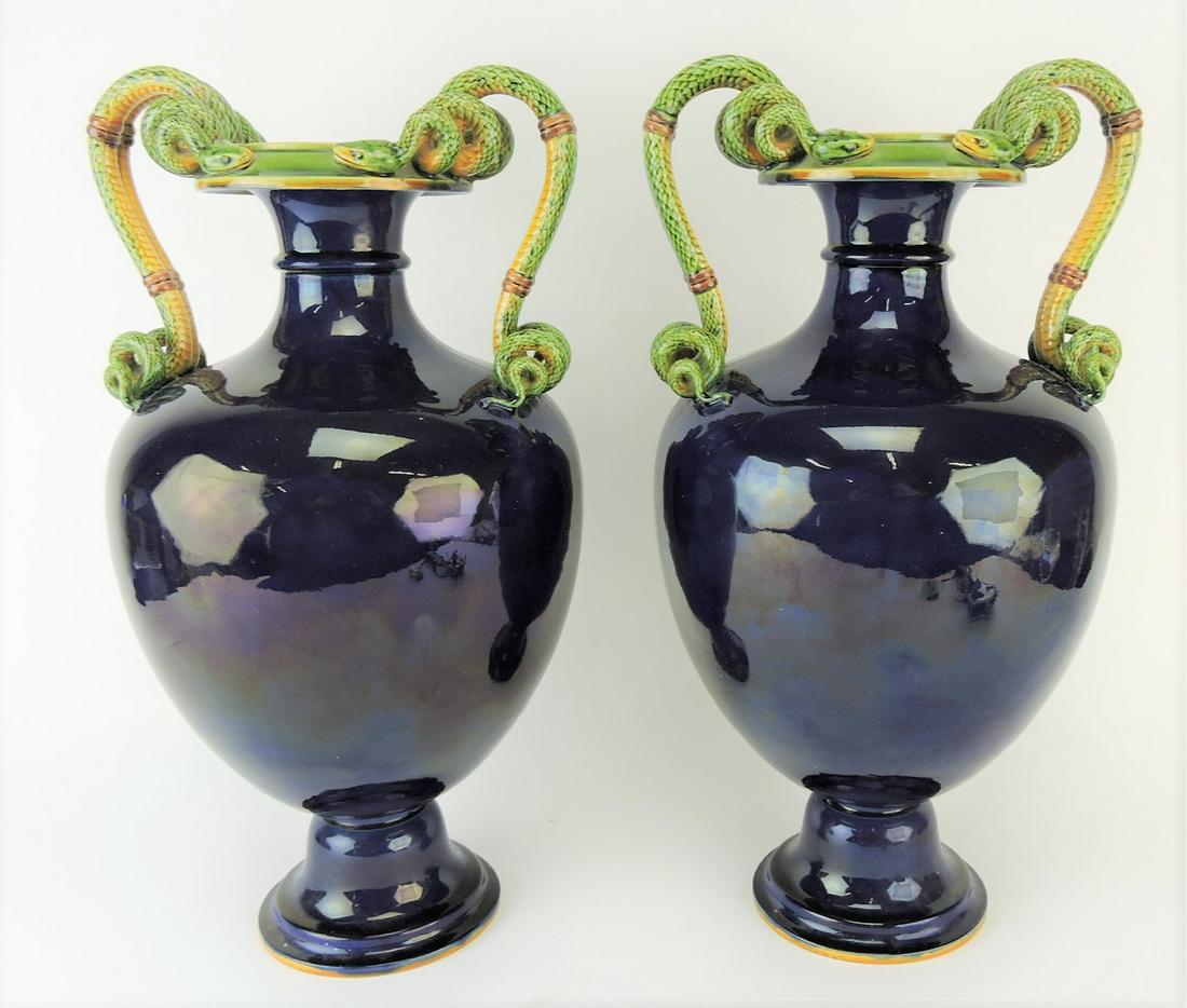 Minton majolica pair of monumental (1 of 4)