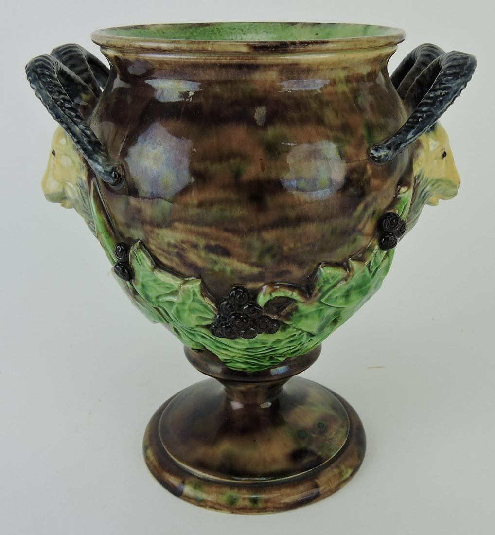 French palissy majolica vase with (1 of 2)