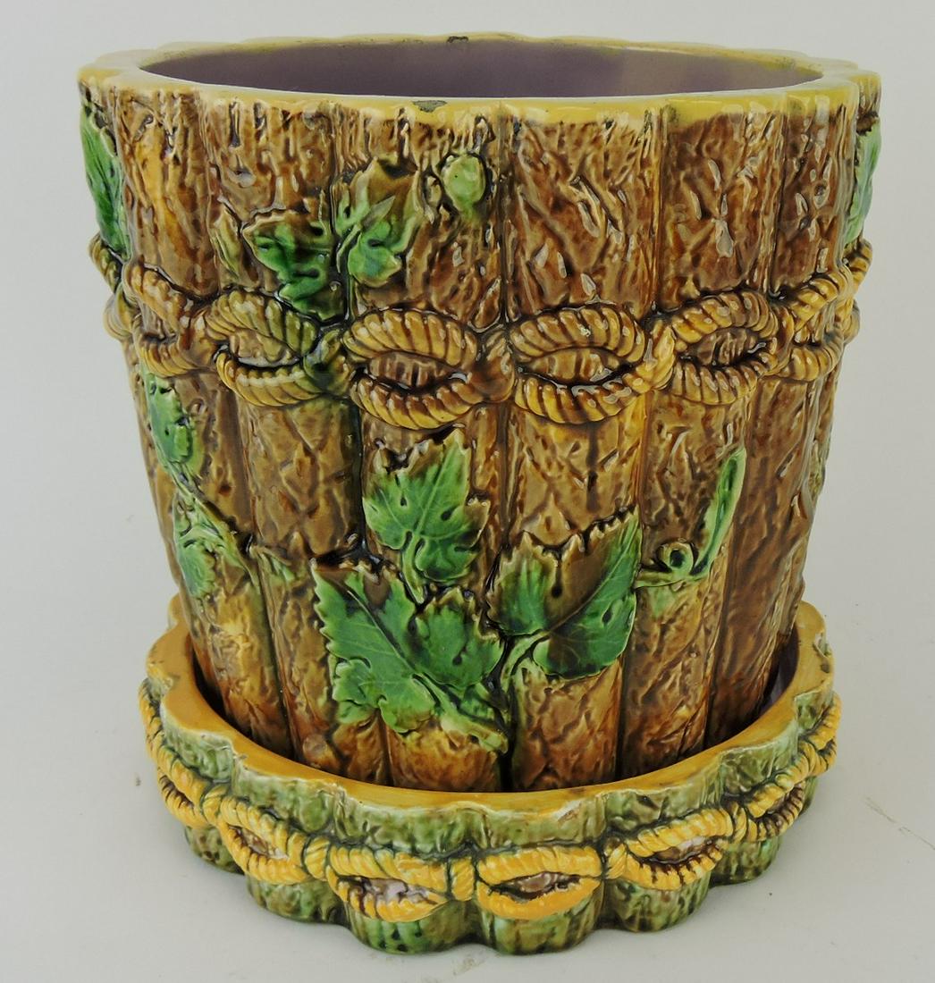 George Jones majolica rustic cachepot (1 of 1)