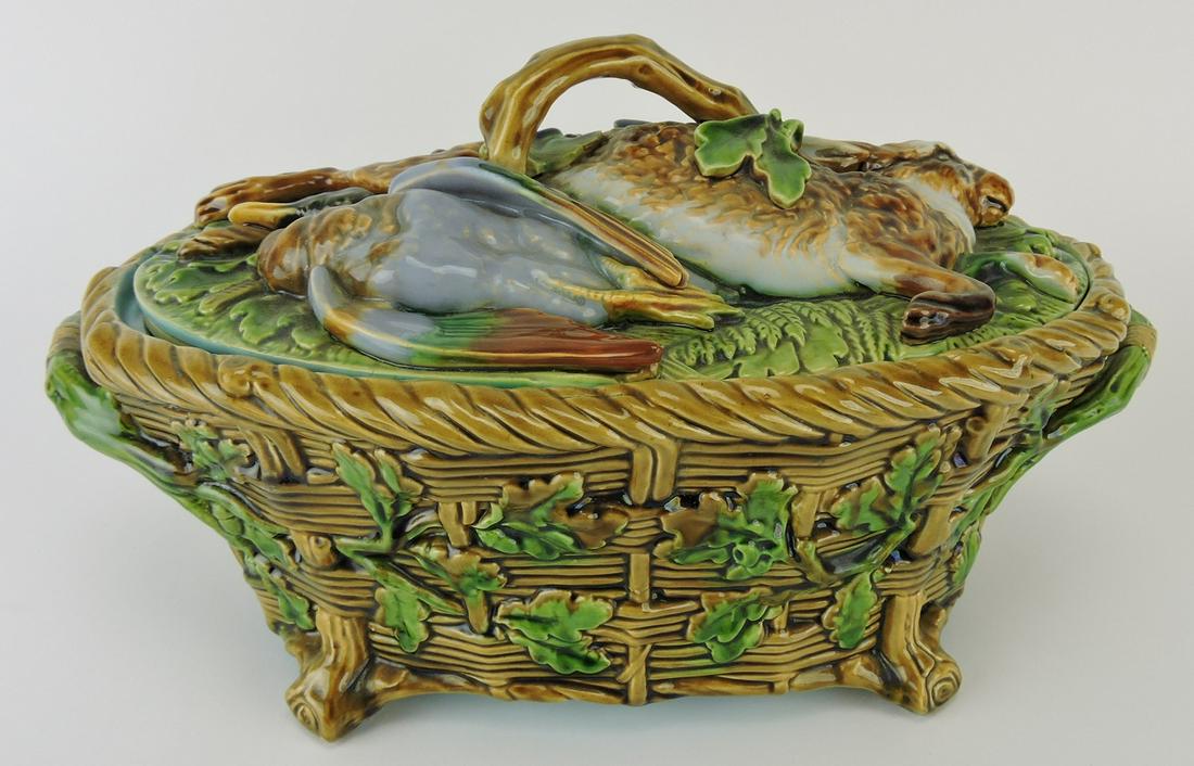 Minton majolica game dish with (1 of 3)