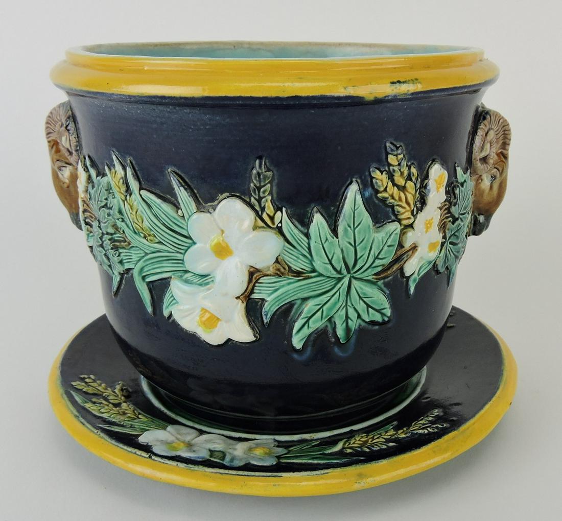 Holdcroft majolica cobalt cachepot (1 of 1)