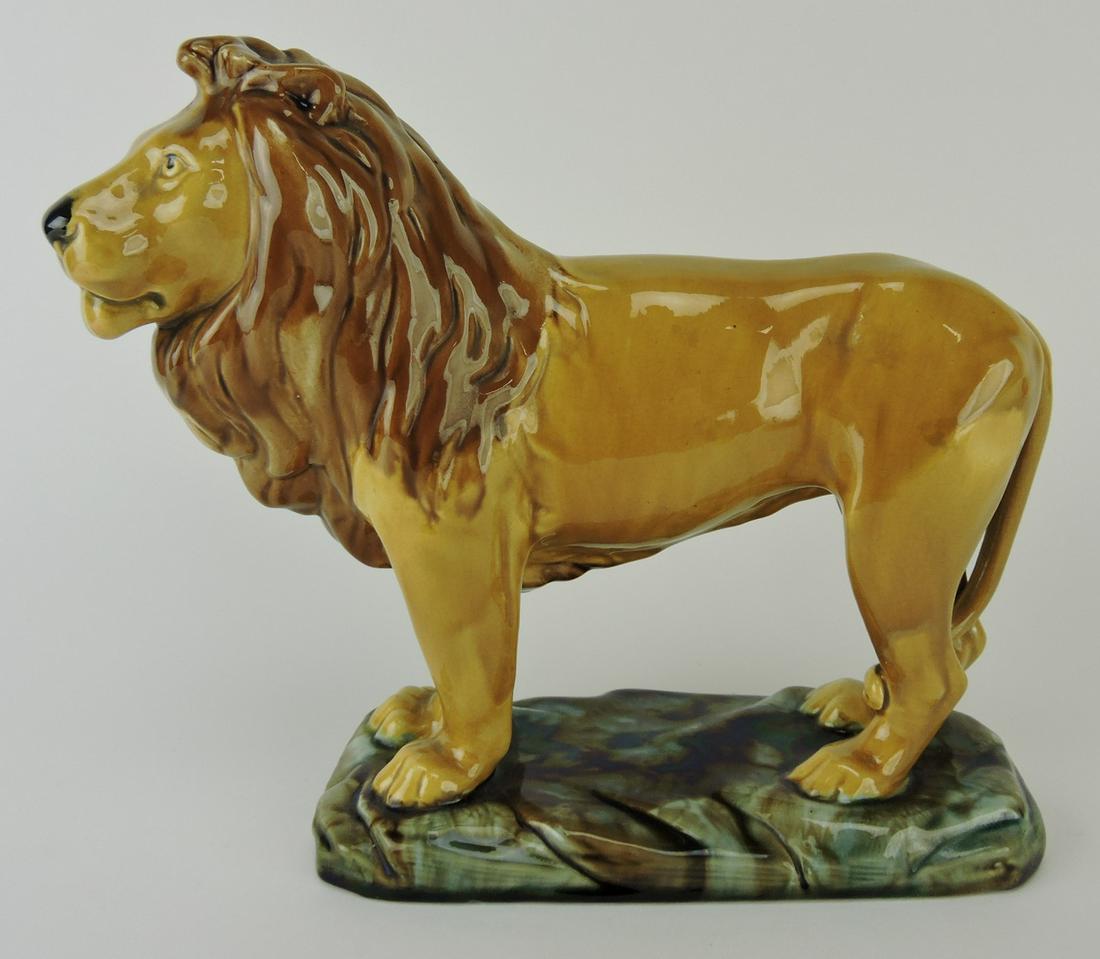 Minton majolica figure of a lion, (1 of 1)