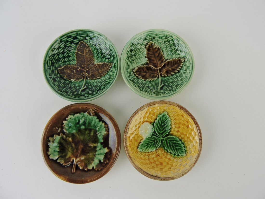 Majolica lot of 4 butter pats (1 of 1)