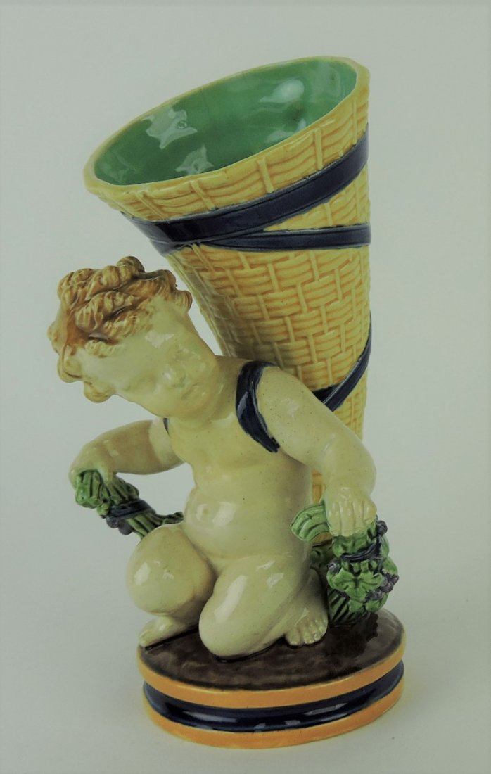 Minton majolica cherub and basket (1 of 1)