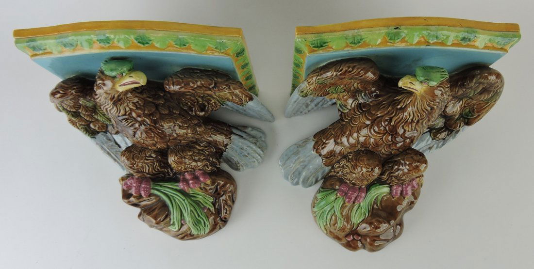 George Jones majolica pair of eagle (1 of 1)