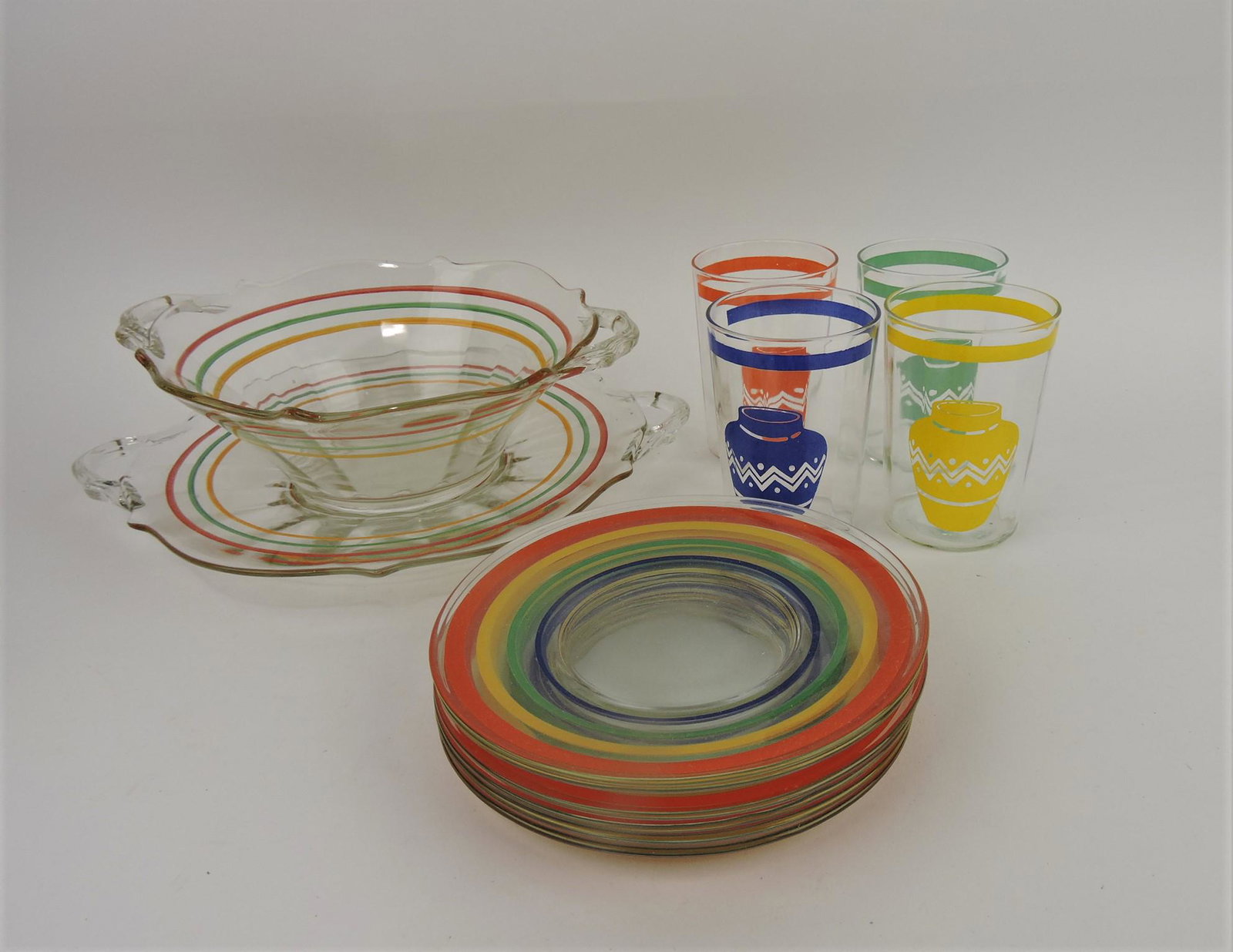 Fiesta glass go-along lot of 12 pieces: .