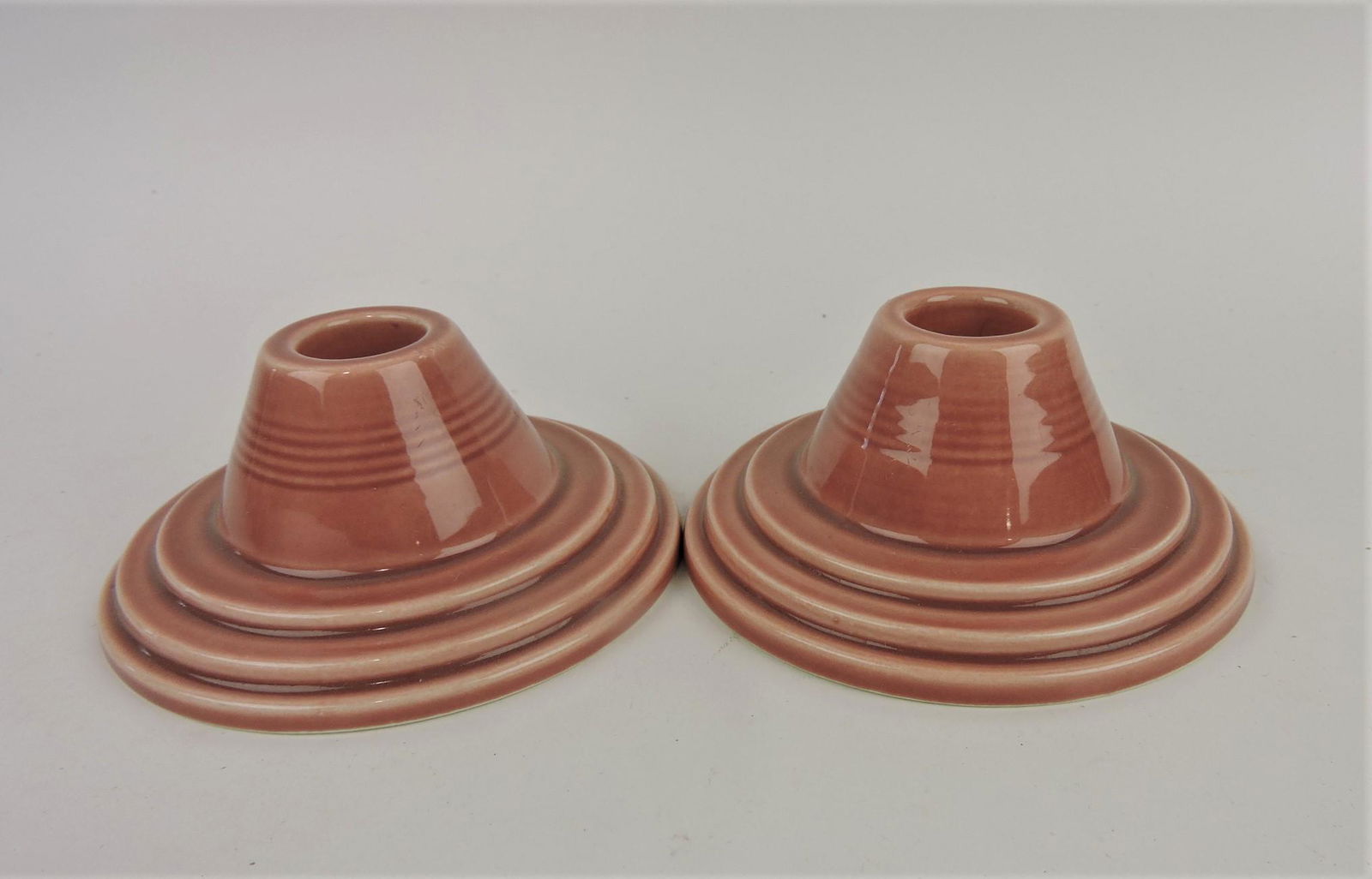 Fiesta Harlequin pair candle holders, (1 of 1)