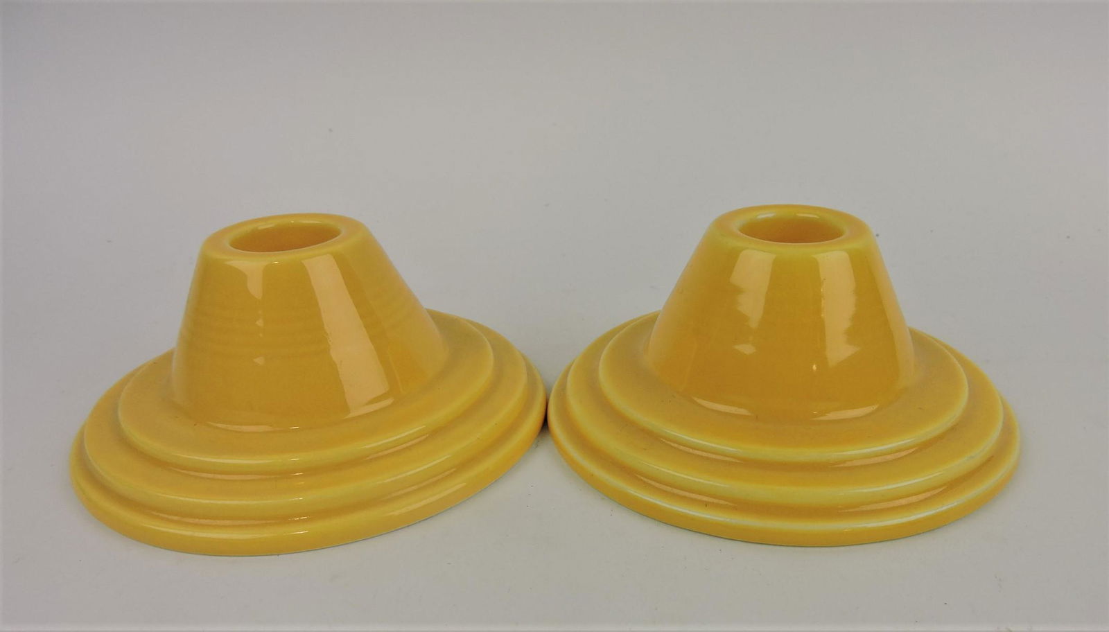 Fiesta Harlequin pair candle holders, (1 of 1)