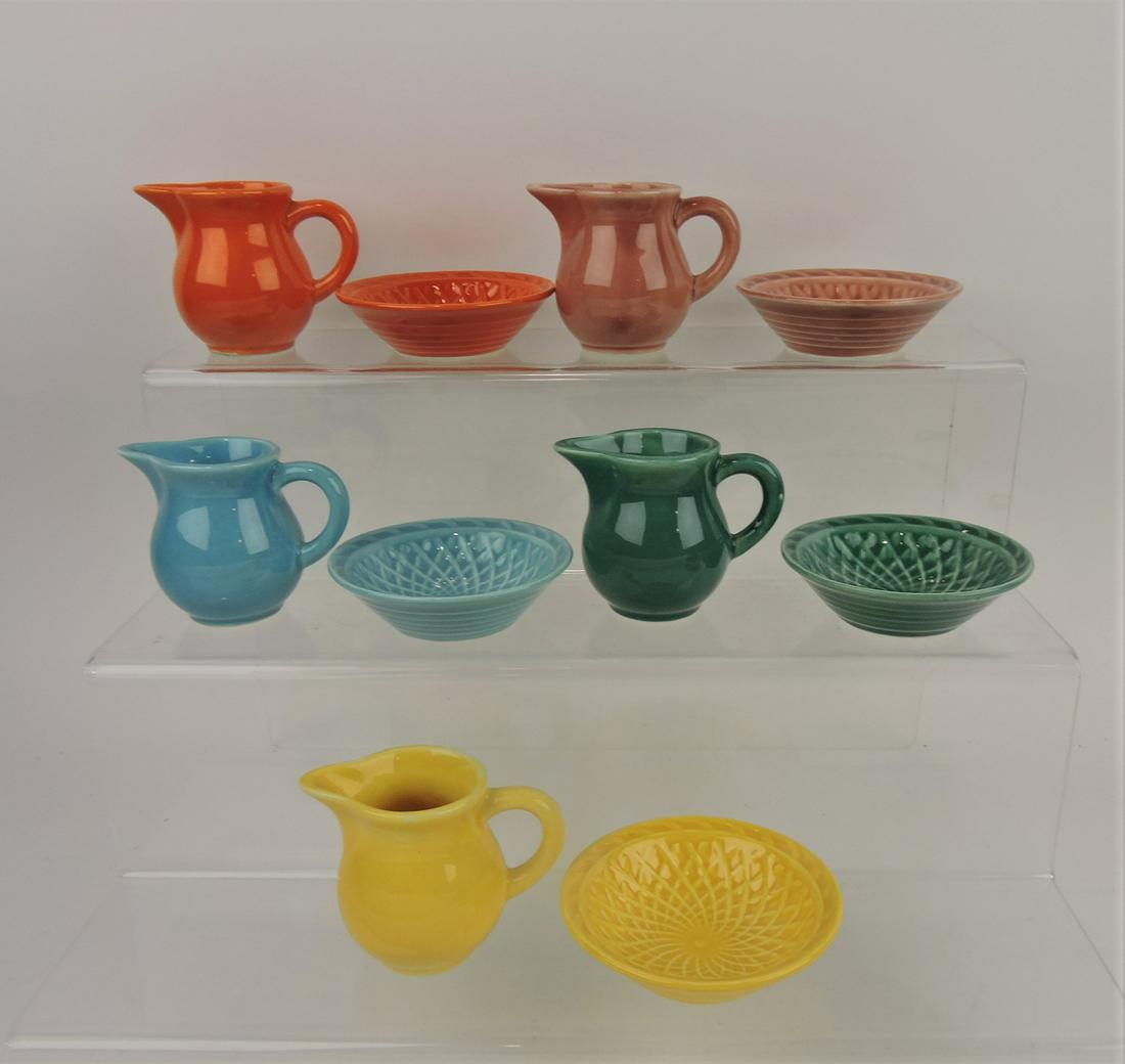 Fiesta Harlequin lot of 5 individual: creamers and matching nut cups