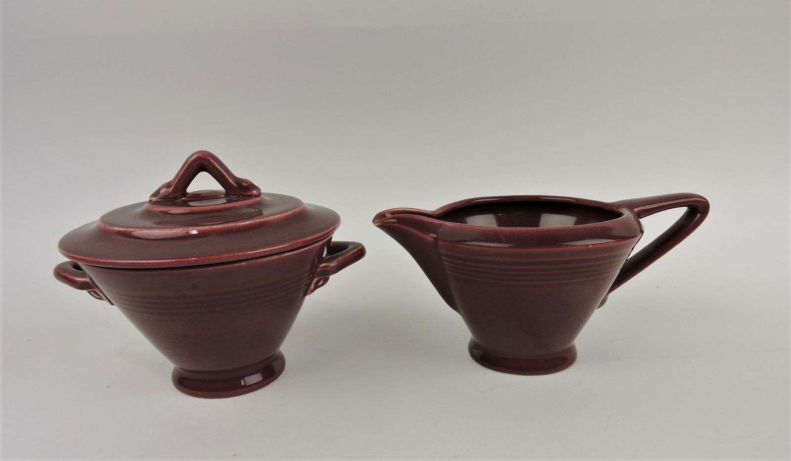 Fiesta Harlequin cream & sugar, (1 of 1)