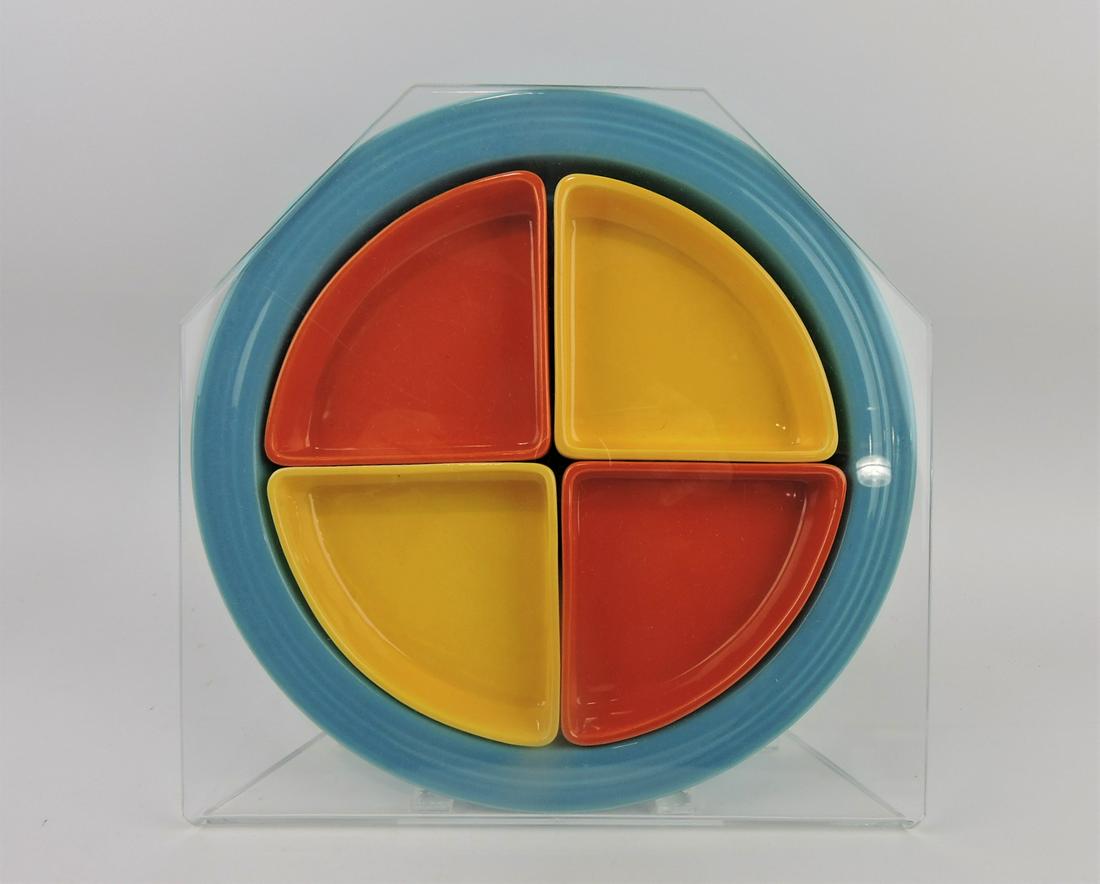 Fiesta Harlequin relish tray with (1 of 1)