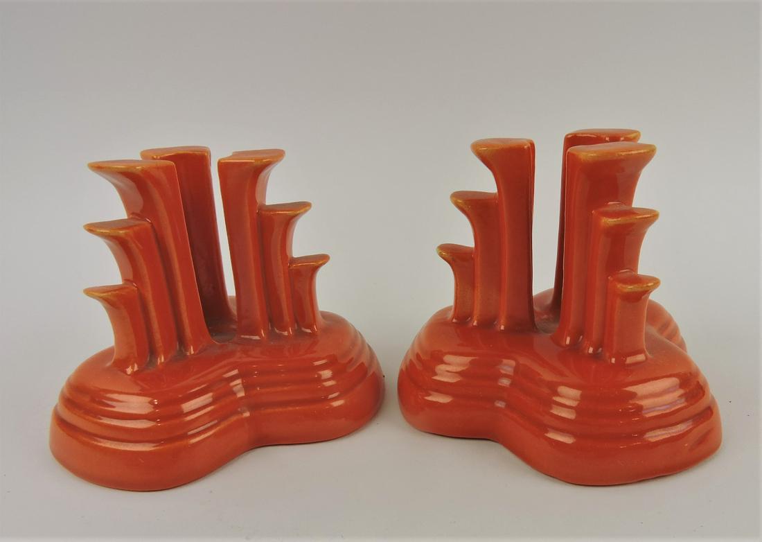 Fiesta tripod candle holders, pair, (1 of 1)