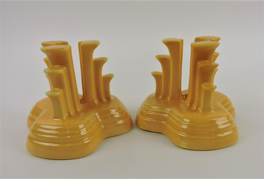 Fiesta tripod candle holders, pair, (1 of 1)