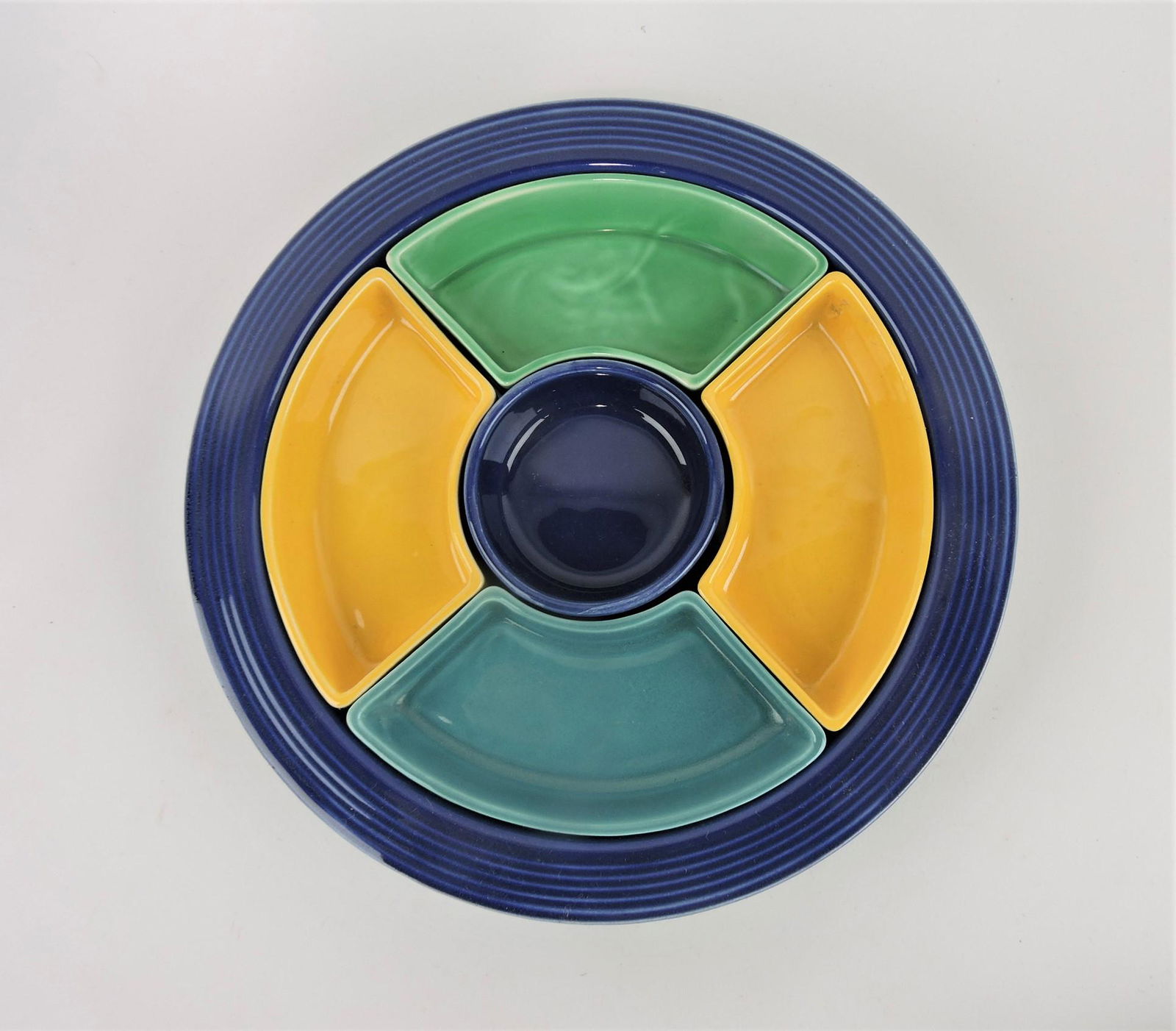 Fiesta relish tray, cobalt tray and (1 of 1)