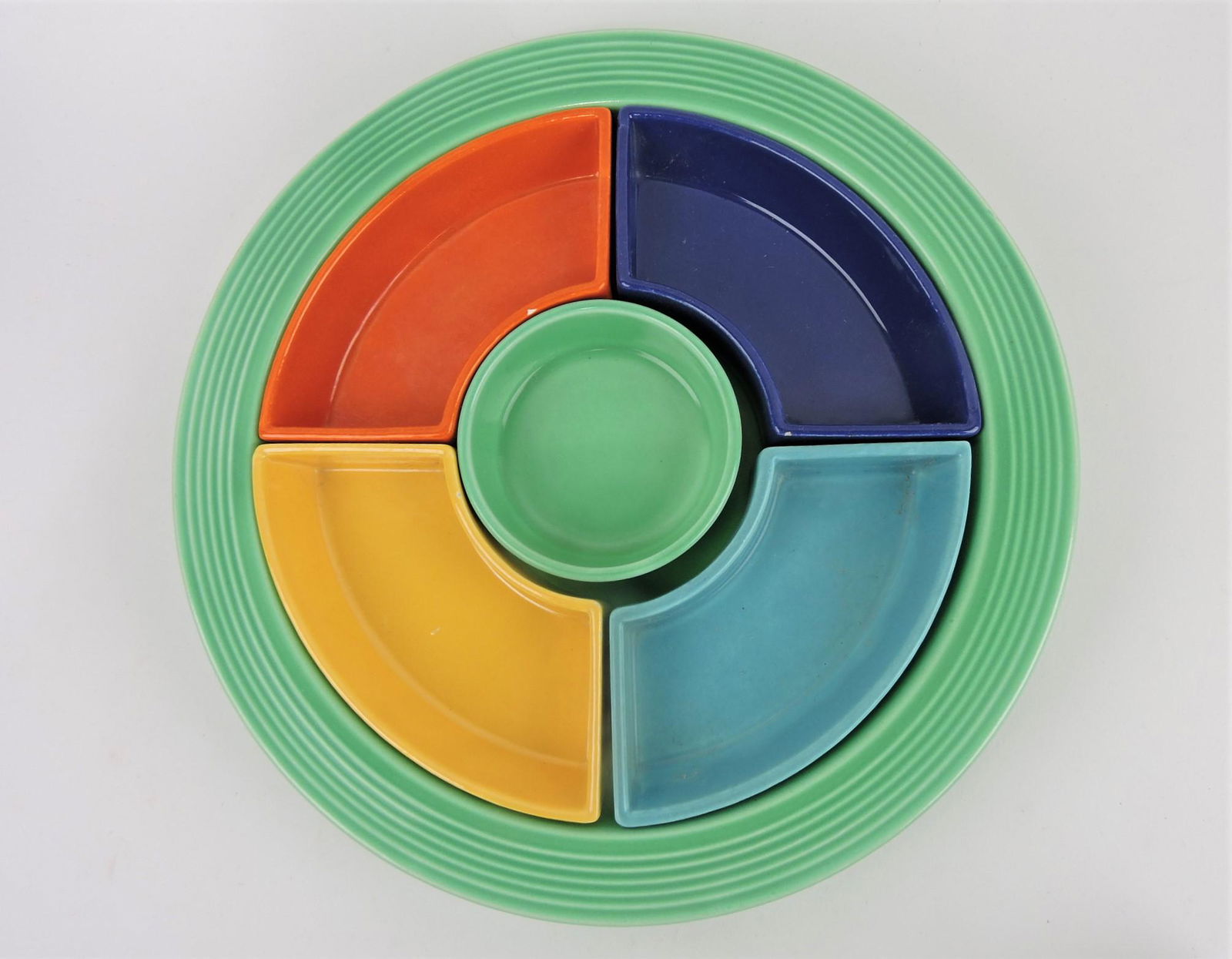 Fiesta relish tray, green tray and (1 of 1)