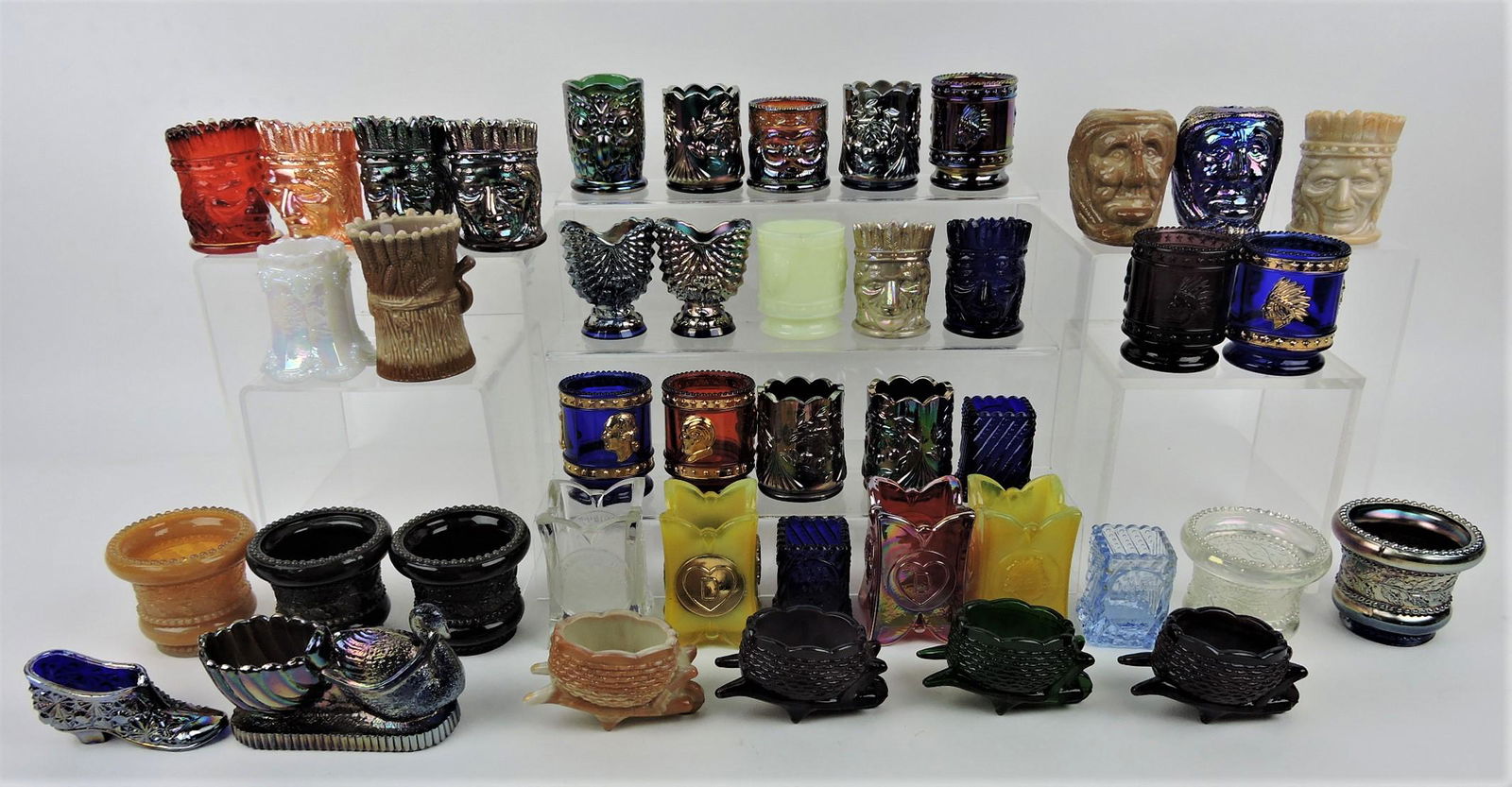 St. Clair lot of 43 toothpick holders: .