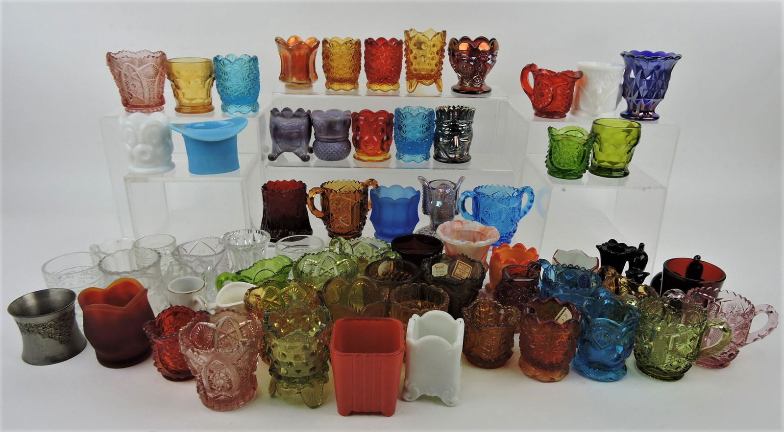 Toothpick holder lot of 65; Imperial,: Fenton, St. Clair, and more; various condition