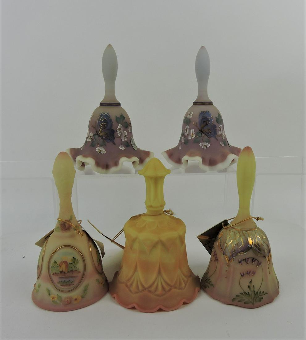 Fenton Burmese lot of 5 bells: .